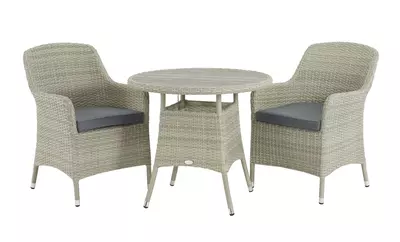 Bramblecrest Tetbury 80cm Tree-Free Round Bistro Table with 2 Armchairs, - Cloud - image 2