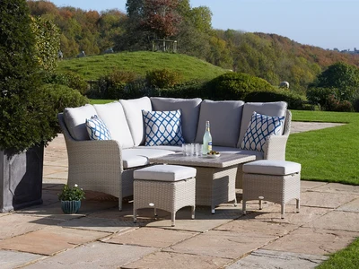 Bramblecrest Tetbury Mini Sofa with Adjustable Tree-Free Table & 2 Stools - Nutmeg