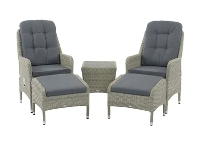Bramblecrest Tetbury Recliner Set with 2 Footstools & Tree-Free Coffee Table - Nutmeg - image 3