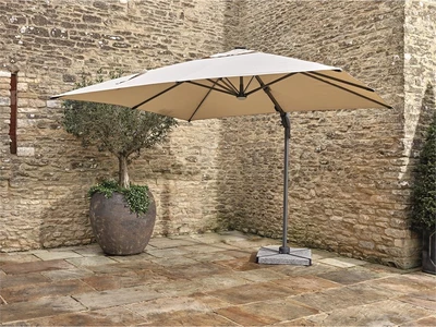 Bramblecrest Truro 3.0m Square Side Post Parasol with Cover - Sand