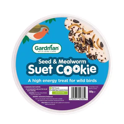 Gardman Seed & Mealworm Suet Cookie