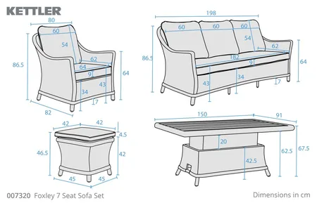 Kettler Foxley Sofa Set with 3 Seat Sofa - image 7